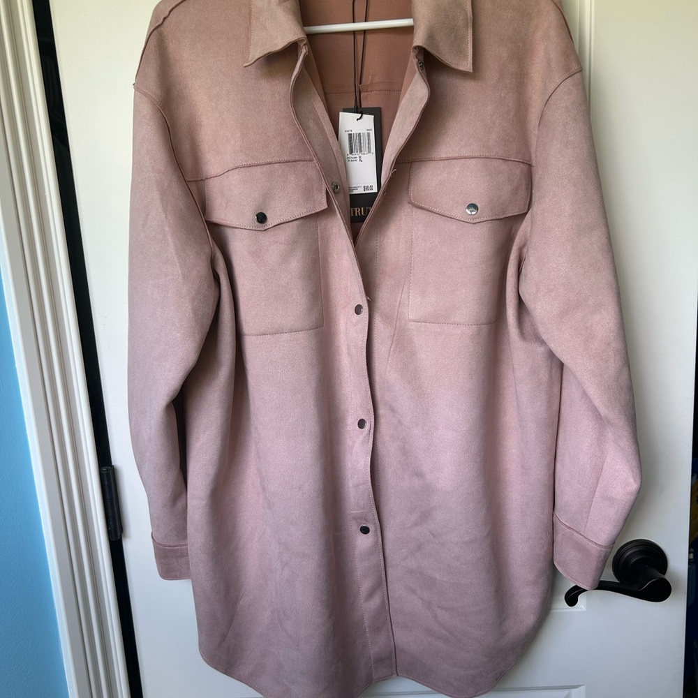 Truth Women's Blush Faux Leather Utility Jacket